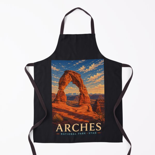 Item preview, Arches National Park Utah Modern Woodblock Travel Art designed and sold by KrisSidDesigns.