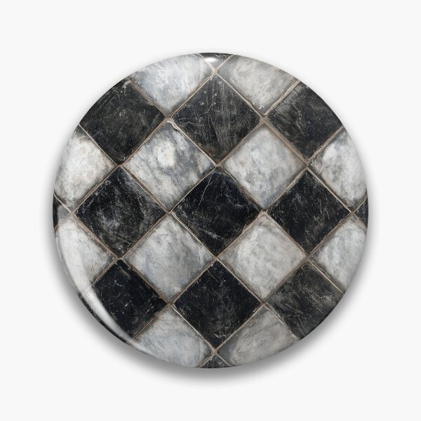 Item preview, Marble Checkerboard Pattern - Black & White Diagonal Tile Design designed and sold by Nine Lives Studio.