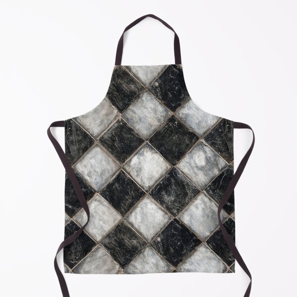 Item preview, Marble Checkerboard Pattern - Black & White Diagonal Tile Design designed and sold by Nine Lives Studio.