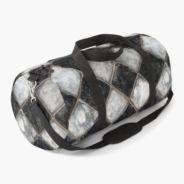 Item preview, Marble Checkerboard Pattern - Black & White Diagonal Tile Design designed and sold by Nine Lives Studio.