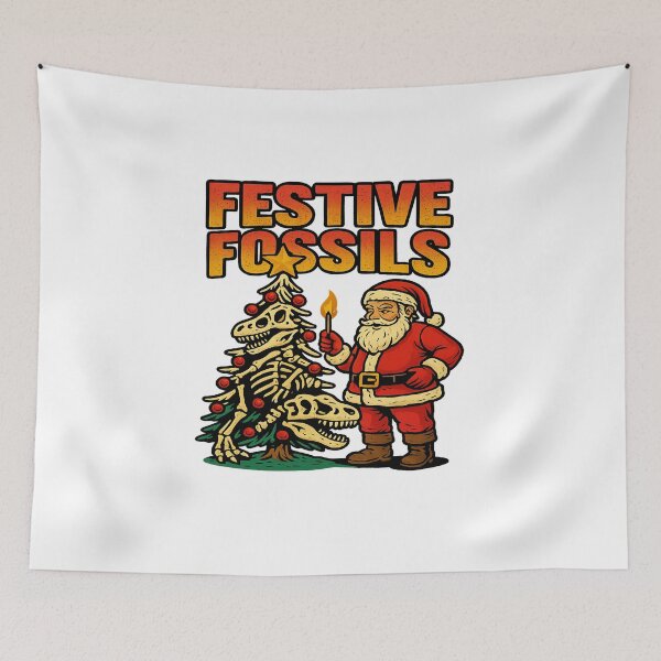 Item preview, Festive Fossils Santa Dinosaur Christmas designed and sold by ColeLaniTrading.