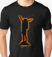 Silhouette climbing orange and black silhouette Unisex T-Shirt