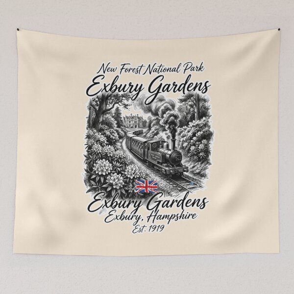 Item preview, Exbury Gardens Steam Train Charcoal Art designed and sold by EvergreenPark - Tee Studio.