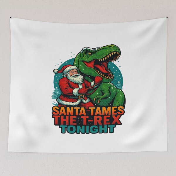 Item preview, Santa Tames The T Rex Tonight Dinosaur Christmas designed and sold by ColeLaniTrading.