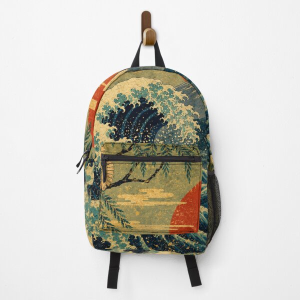 Item preview, Japanese Wave & Mount Fuji | Ukiyo-e Ocean Art Japan Rising Sun designed and sold by AbstractAuraArt.