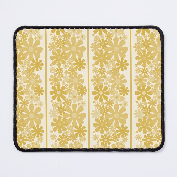 Item preview, Retro Floral Stripe 60s 70s Aesthetic Pattern in Soft Muted Mustard designed and sold by kierkegaard.