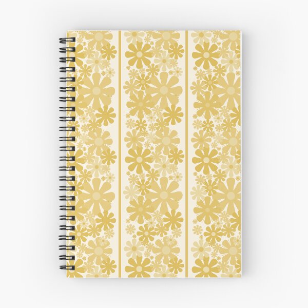 Item preview, Retro Floral Stripe 60s 70s Aesthetic Pattern in Soft Muted Mustard designed and sold by kierkegaard.