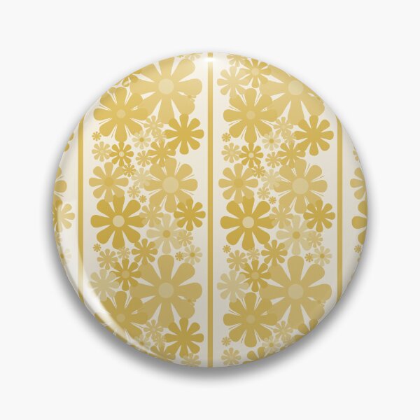 Item preview, Retro Floral Stripe 60s 70s Aesthetic Pattern in Soft Muted Mustard designed and sold by kierkegaard.