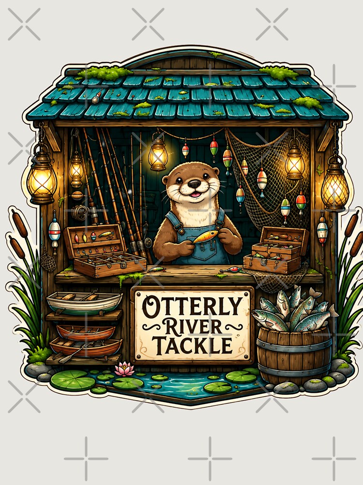 Thumbnail 6 von 6, Premium Oversized Pullover, Otterly River Tackle | Whimsical Woodland Fishing Shop designt und verkauft von MrDev.