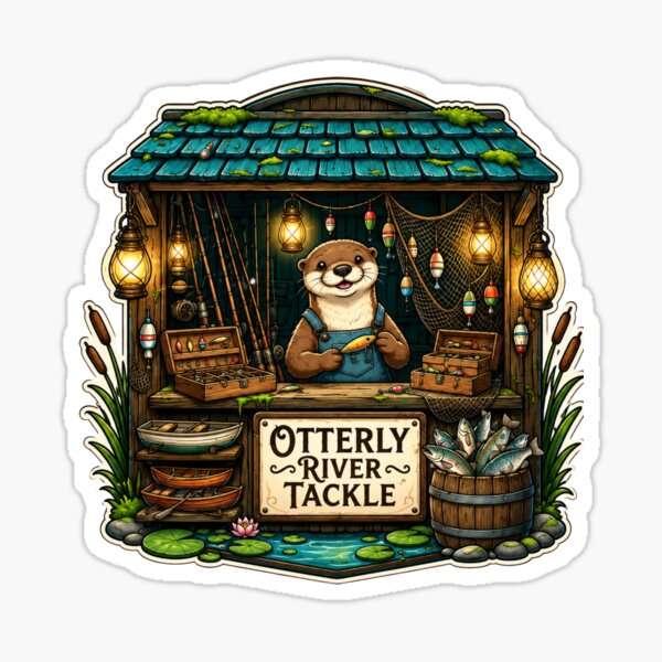 Item preview, Otterly River Tackle | Whimsical Woodland Fishing Shop designed and sold by MrDev.