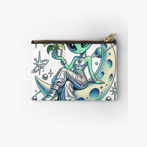 Item preview, Retro alien on the moon designed and sold by CalipZO.