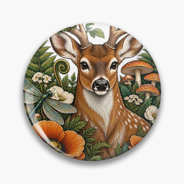Item preview, Mystical forest deer with wildflowers designed and sold by CalipZO.