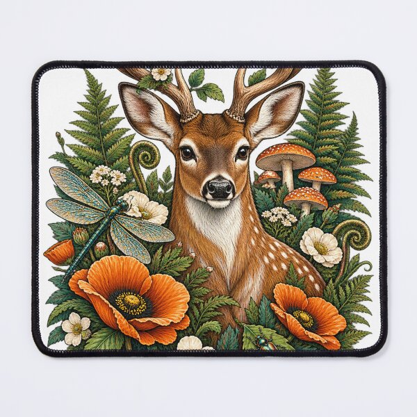 Item preview, Mystical forest deer with wildflowers designed and sold by CalipZO.