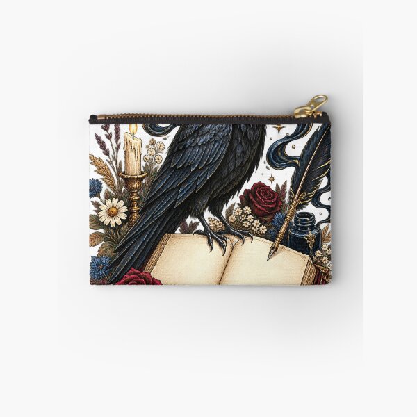 Item preview, Poetic raven on an antique book designed and sold by CalipZO.