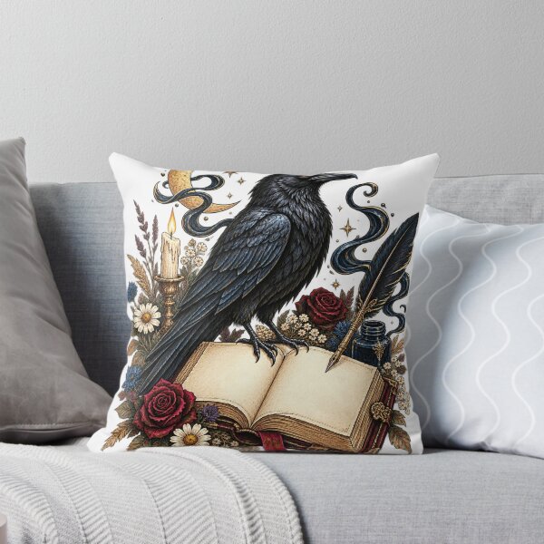 Item preview, Poetic raven on an antique book designed and sold by CalipZO.