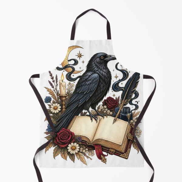 Item preview, Poetic raven on an antique book designed and sold by CalipZO.