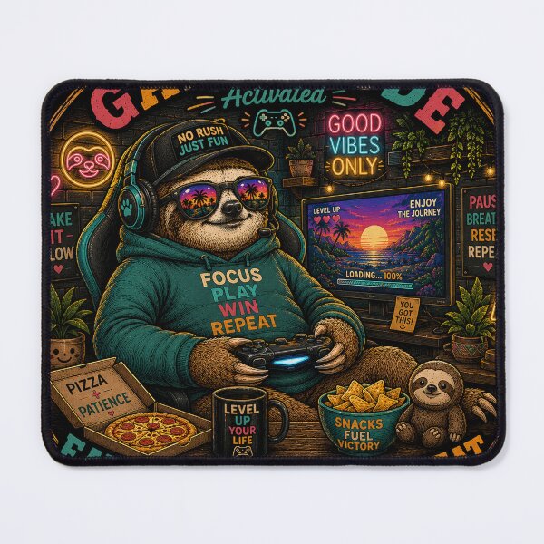 Item preview, Game Mode Activated – Funny Sloth Gamer Retro designed and sold by Molli98.