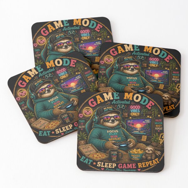 Item preview, Game Mode Activated – Funny Sloth Gamer Retro designed and sold by Molli98.