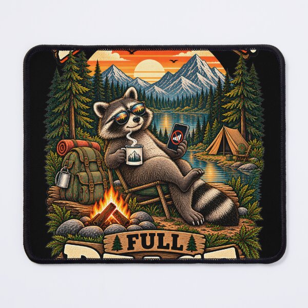 Item preview, Zero Signal Full Peace – Funny Raccoon Camping Outdoor Adventure designed and sold by Ajdaprint.