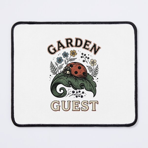 Item preview, Garden Guest Vintage Ladybug Linocut designed and sold by GoofyShopp.