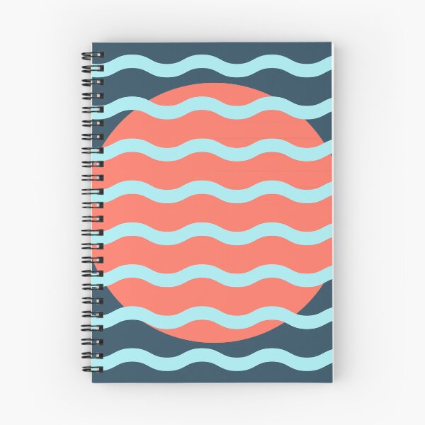 Item preview, Modern Minimalist Sunset Over Waves - Navy & Coral Abstract Coastal Breeze designed and sold by nineFlorals.