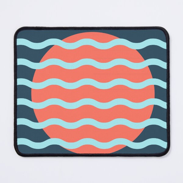 Item preview, Modern Minimalist Sunset Over Waves - Navy & Coral Abstract Coastal Breeze designed and sold by nineFlorals.