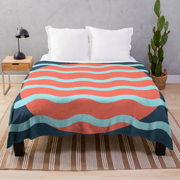 Item preview, Modern Minimalist Sunset Over Waves - Navy & Coral Abstract Coastal Breeze designed and sold by nineFlorals.
