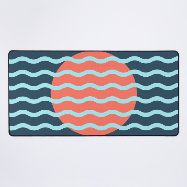 Item preview, Modern Minimalist Sunset Over Waves - Navy & Coral Abstract Coastal Breeze designed and sold by nineFlorals.