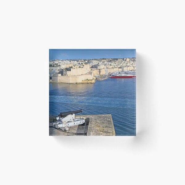 Item preview, Historical Cannon at Saluting Battery Overlooking Fort St. Angelo and Grand Harbour, Malta designed and sold by goceris.