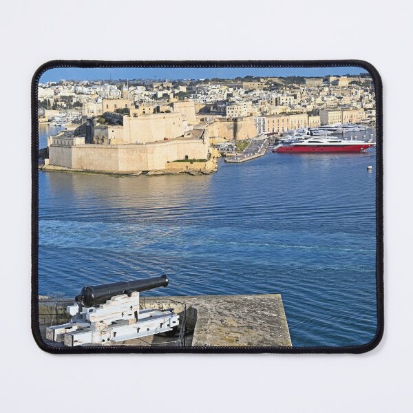 Item preview, Historical Cannon at Saluting Battery Overlooking Fort St. Angelo and Grand Harbour, Malta designed and sold by goceris.