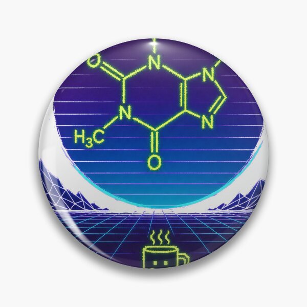 Item preview, Loading Caffeine Retro Synthwave Coffee Molecule T-Shirt Design designed and sold by KIDEnia.