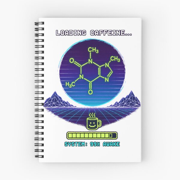 Item preview, Loading Caffeine Retro Synthwave Coffee Molecule T-Shirt Design designed and sold by KIDEnia.