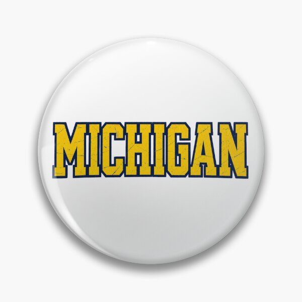 Item preview, Michigan Vintage Collegiate Distressed Maize Navy Graphic Tee designed and sold by TM DESIGNS AND MORE.
