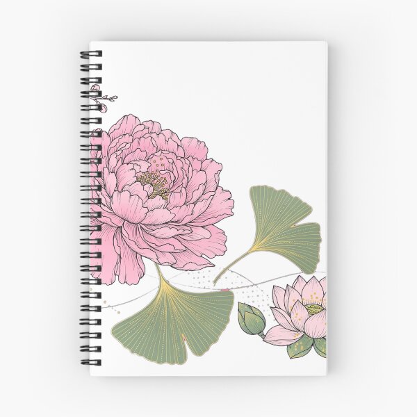 Item preview, Oriental Botanical Gold - Peony Sakura Lotus and Ginkgo Japanese Floral Art designed and sold by PrettyCrypt.