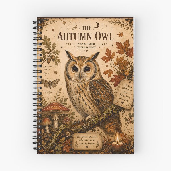 Item preview, Autumn Owl Magic Halloween Woodland Cottagecore Nature Lover Mystical Gift designed and sold by OlgaLuna_design.