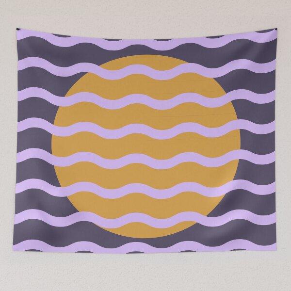Item preview, Modern Minimalist Sunset Over Waves - Plum and Gold Abstract Lavender Dream designed and sold by nineFlorals.