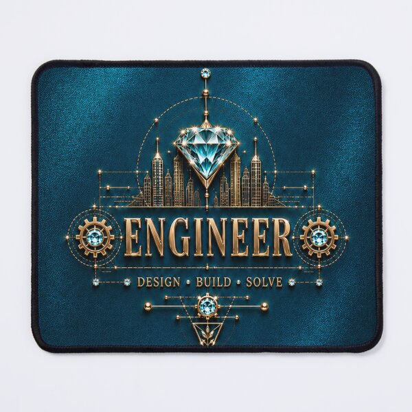 Item preview, Engineer – Teal Blue Gold Diamond Engineering Design designed and sold by HO•Designs.