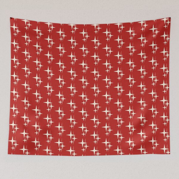 Item preview, Atomic Mid Century Modern Stars and Lines in Red and Cream designed and sold by kierkegaard.