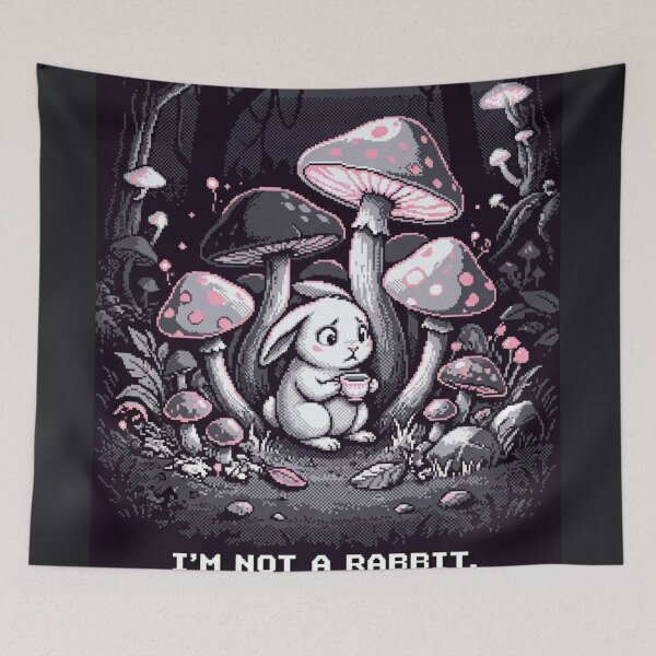 Item preview, Overthinker Rabbit – Anxious Pixel Art Bunny designed and sold by Arobinoz.