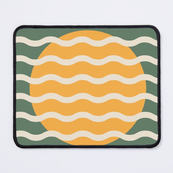 Item preview, Modern Minimalist Sunset Over Waves - Sage and Mustard Abstract Green Harmony designed and sold by nineFlorals.