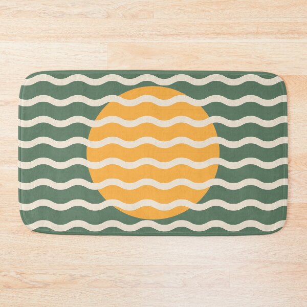 Item preview, Modern Minimalist Sunset Over Waves - Sage and Mustard Abstract Green Harmony designed and sold by nineFlorals.