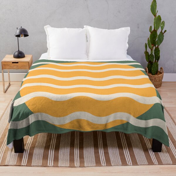 Item preview, Modern Minimalist Sunset Over Waves - Sage and Mustard Abstract Green Harmony designed and sold by nineFlorals.