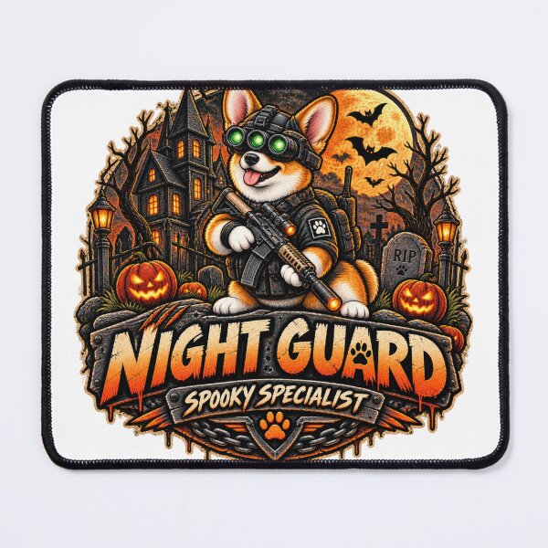 Item preview, Night Guard Spooky Specialist Corgi Halloween Tactical Dog Shirt designed and sold by KnrNazimTHRE4DS.