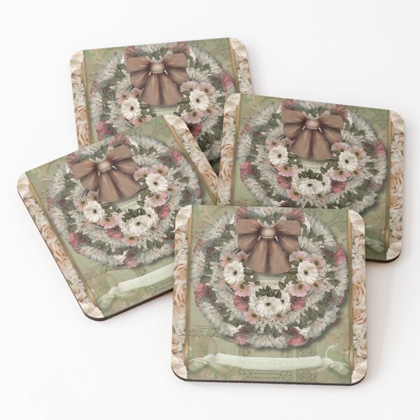 Item preview, Wallflowers-Volume 01-No. 02-Floral-arrangemnt-wreath-red-and-white-flowers-with-lower-banner designed and sold by Legacy Star Designs.