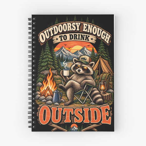 Item preview, Outdoorsy Enough to Drink Outside – Funny Raccoon Camping Humor designed and sold by Ajdaprint.