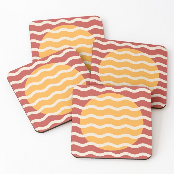 Item preview, Modern Minimalist Sunset Over Waves - Rust & mustard Abstract Terracotta Spirit designed and sold by nineFlorals.