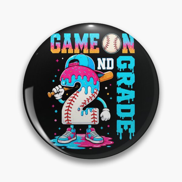 Item preview, Game On 2Nd Grade Baseball Ice Cream Drip Back To School designed and sold by MaximilliaLa.