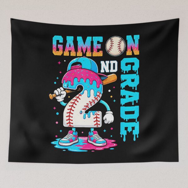 Item preview, Game On 2Nd Grade Baseball Ice Cream Drip Back To School designed and sold by MaximilliaLa.