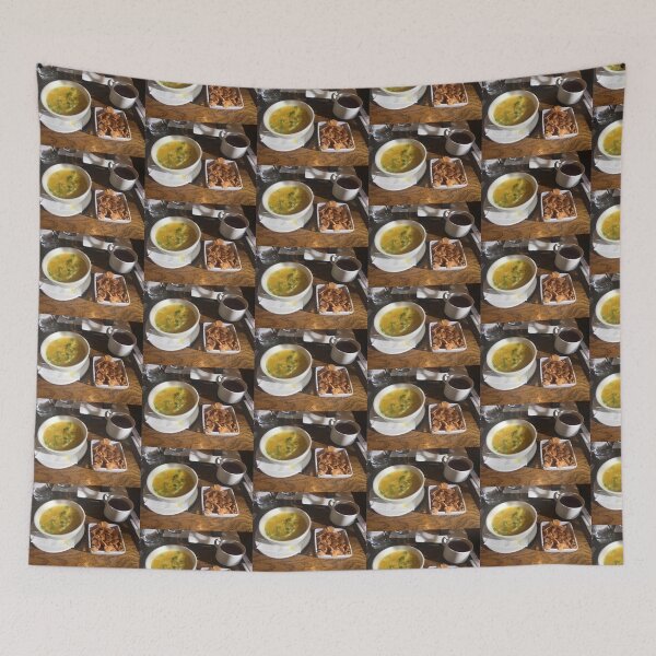 Item preview, Egg Drop Soup with Crispy Wonton Strips Art Print designed and sold by KaleChub.