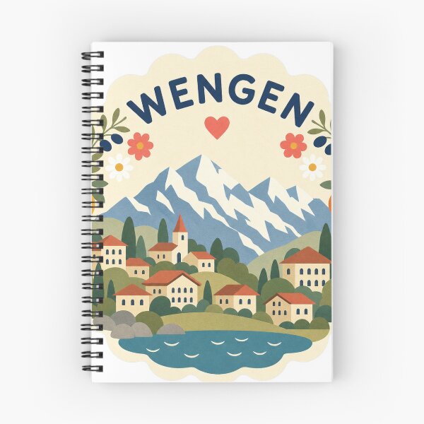 Item preview, Wengen Switzerland Travel Souvenir Modern Folk Art designed and sold by VisualArtsOasis.